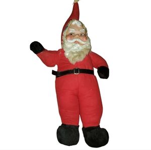 Large Vintage Rubber Face Santa Plush